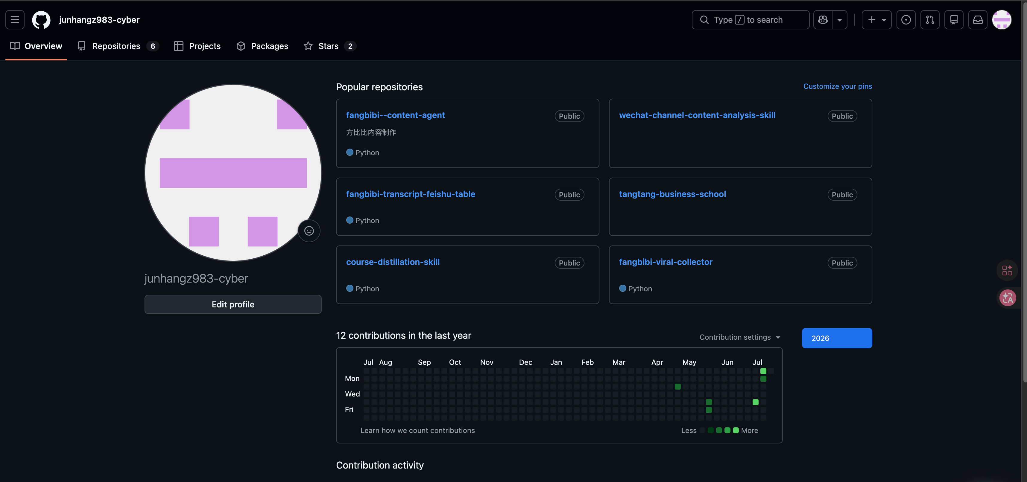 GitHub 内容 Skill 仓库截图